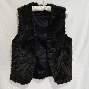 Faux Fur Vest in Dark Brown
